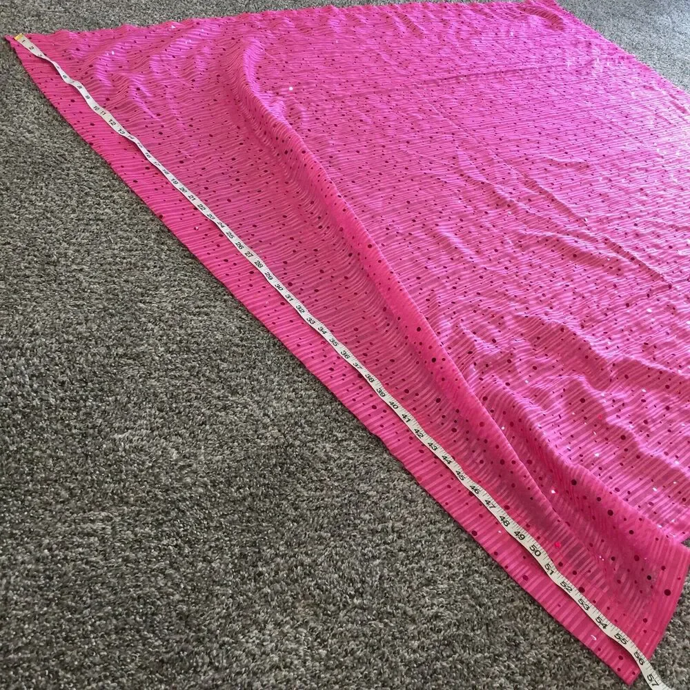 Corona Curtain Co Single Panel Dark Pink Sequin Kids Teen Room Semi Sheer 65x56